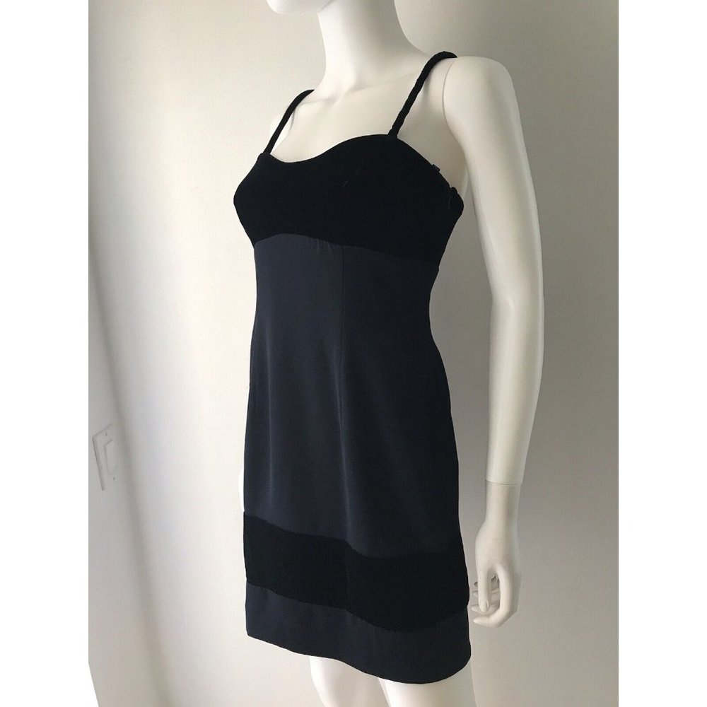 Andrea Polizzi Women's Dress Navy Blue Spaghetti Acetate Above The Knee Size 6